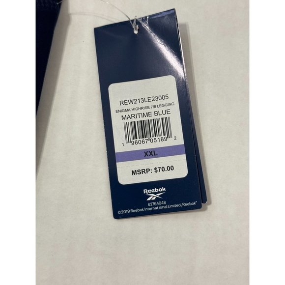 Reebok NWT Sz XXL Maritime Blue Enigma Highrise 7/8 Yoga Leggings - Picture 7 of 13